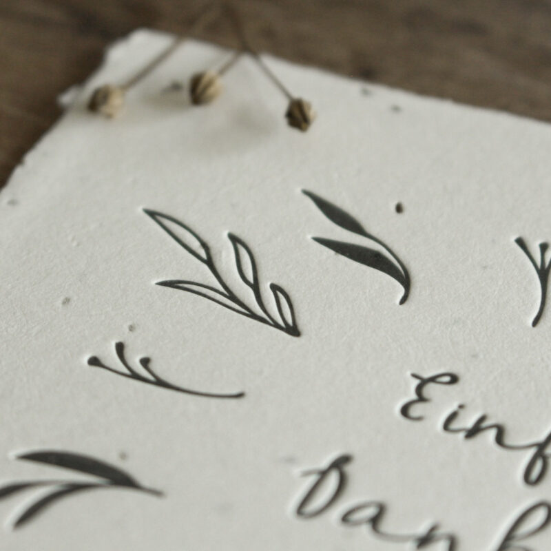 Saatpapier-Samenkarte "Einfach mal Danke sagen" - heylittlegreen