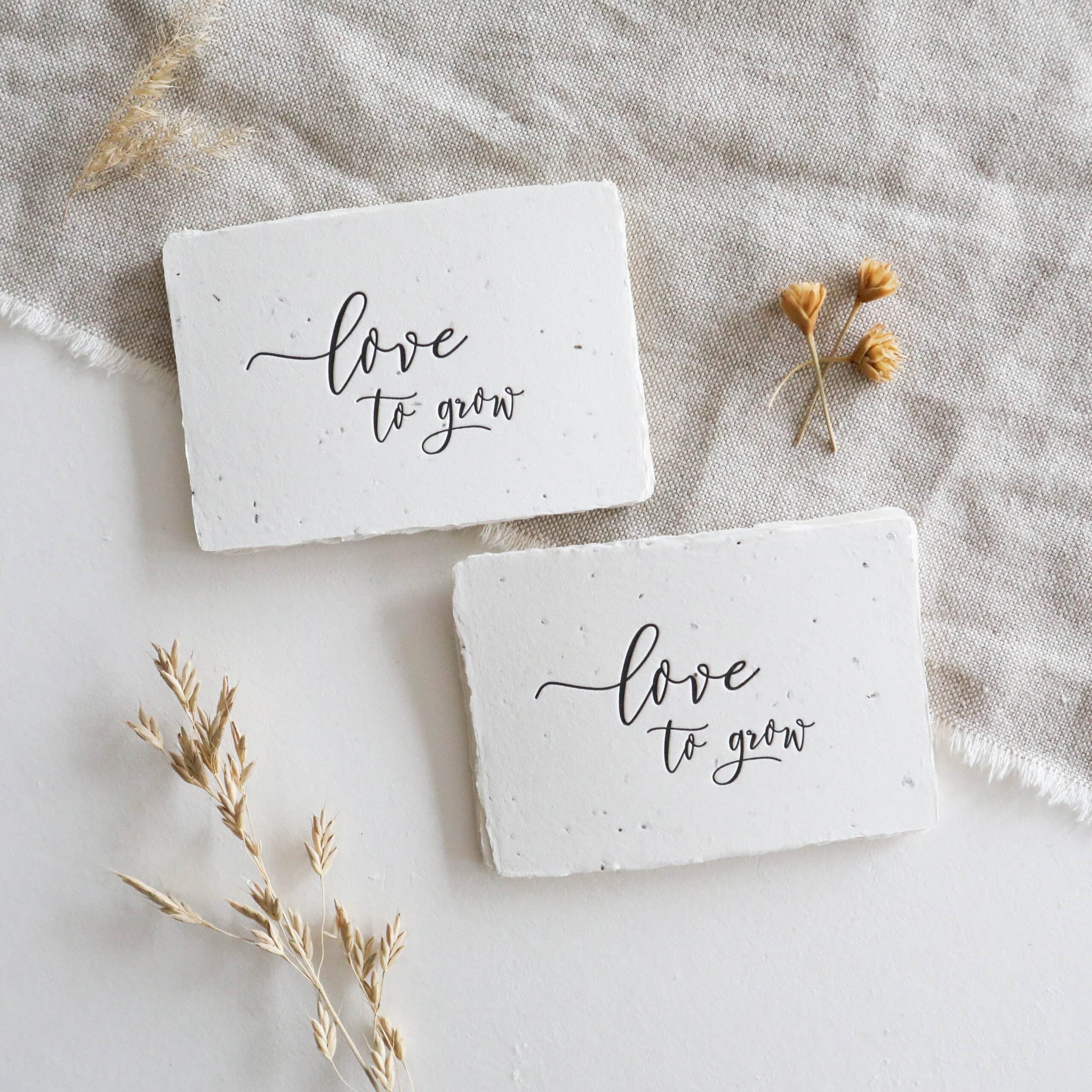 Gastgeschenk aus einpflanzbarem Papier für Gäste auf eurer Feier