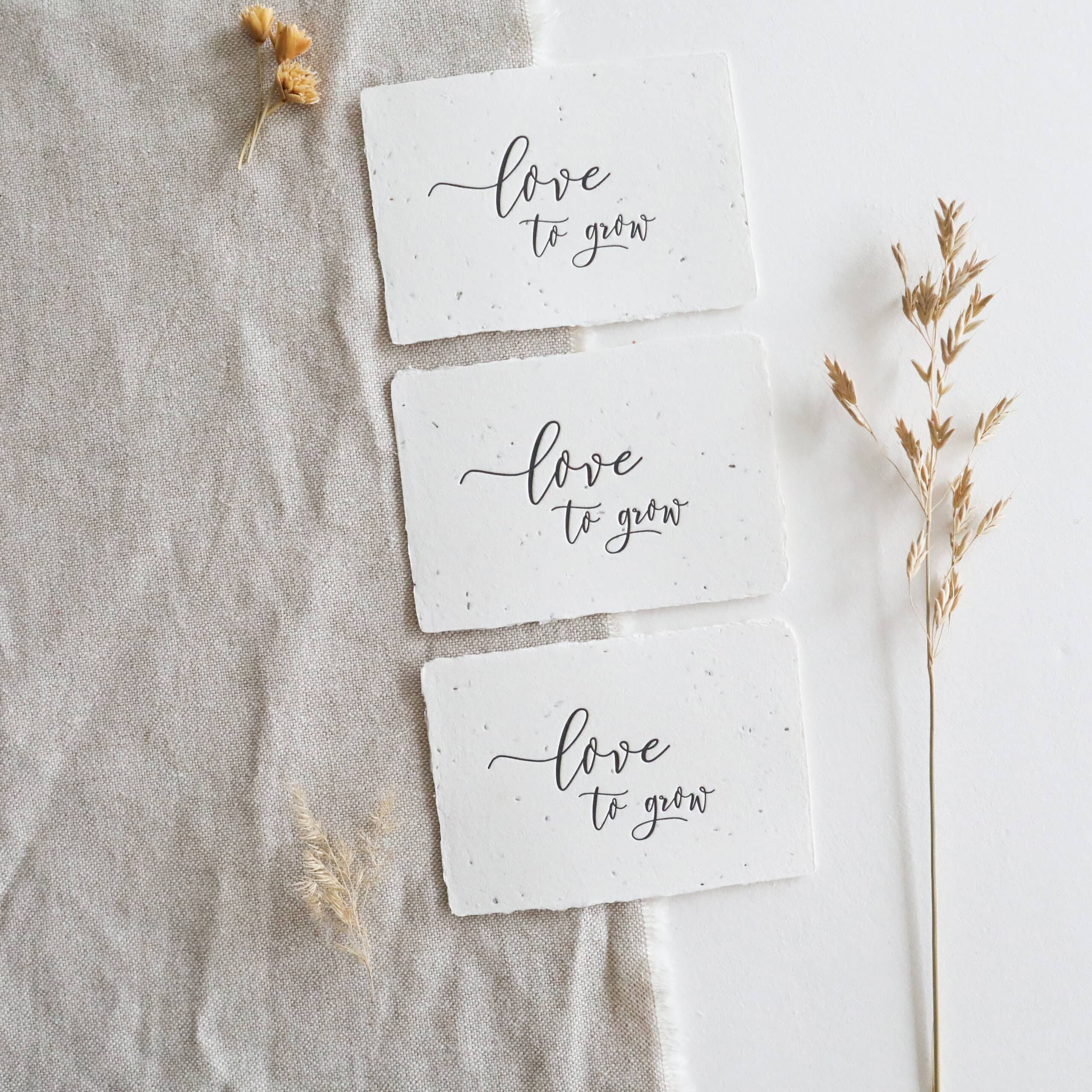 Gastgeschenk aus einpflanzbarem Papier für Gäste auf eurer Feier