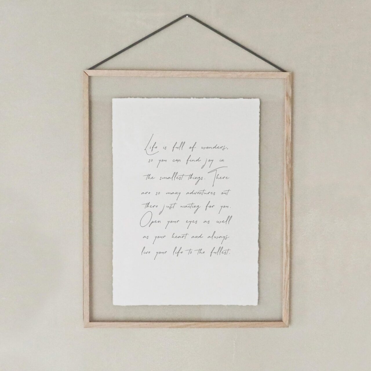 Kunstdruck auf handgeschöpftem Saatpapier mit dem motivierenden Spruch