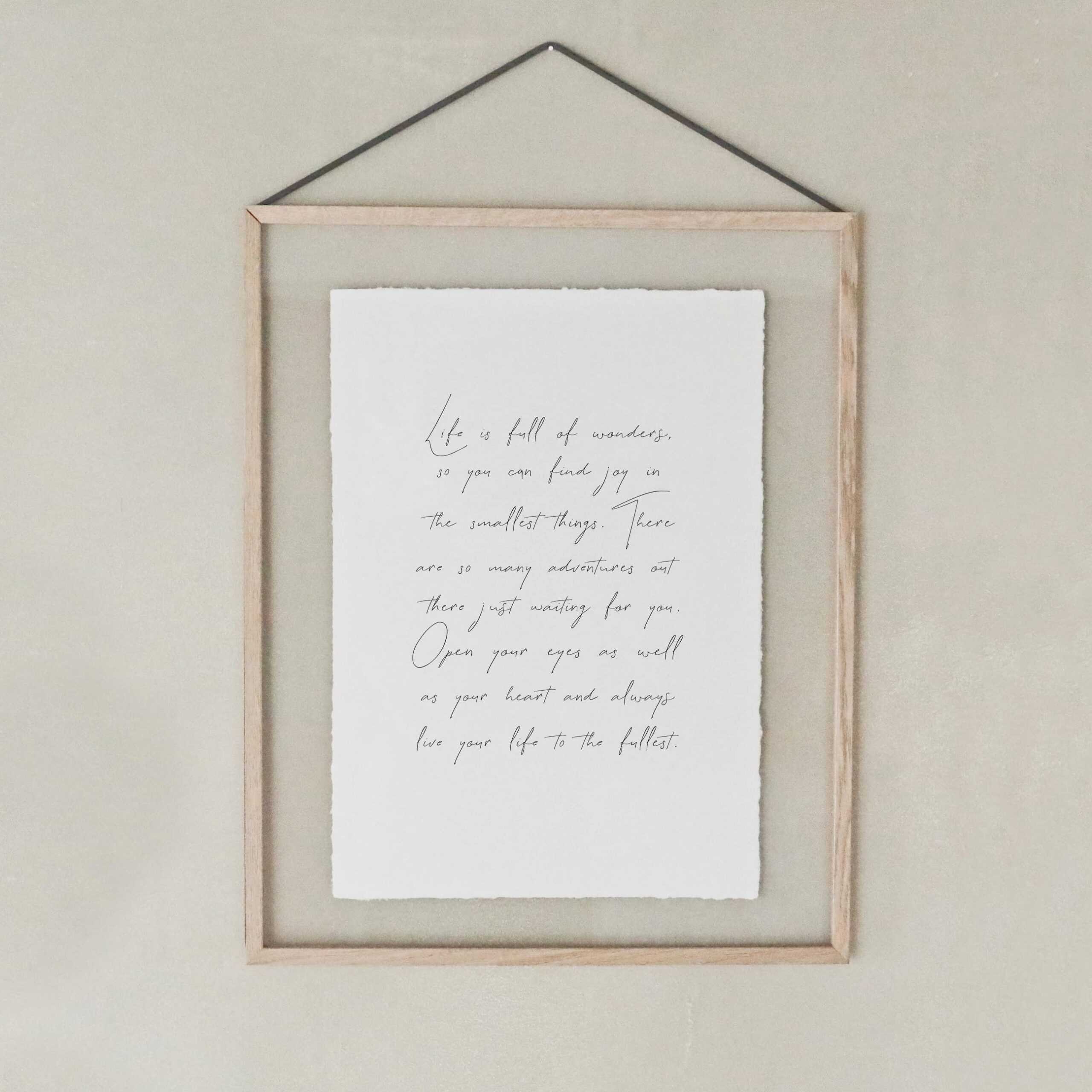 heylittlegreen-Kunstdruck-Sprüche und Zitate-Artprint-Life is full of wonders (3) Kunstdruck auf handgeschöpftem Saatpapier mit dem motivierenden Spruch "Life is full of wonders"; Artprint