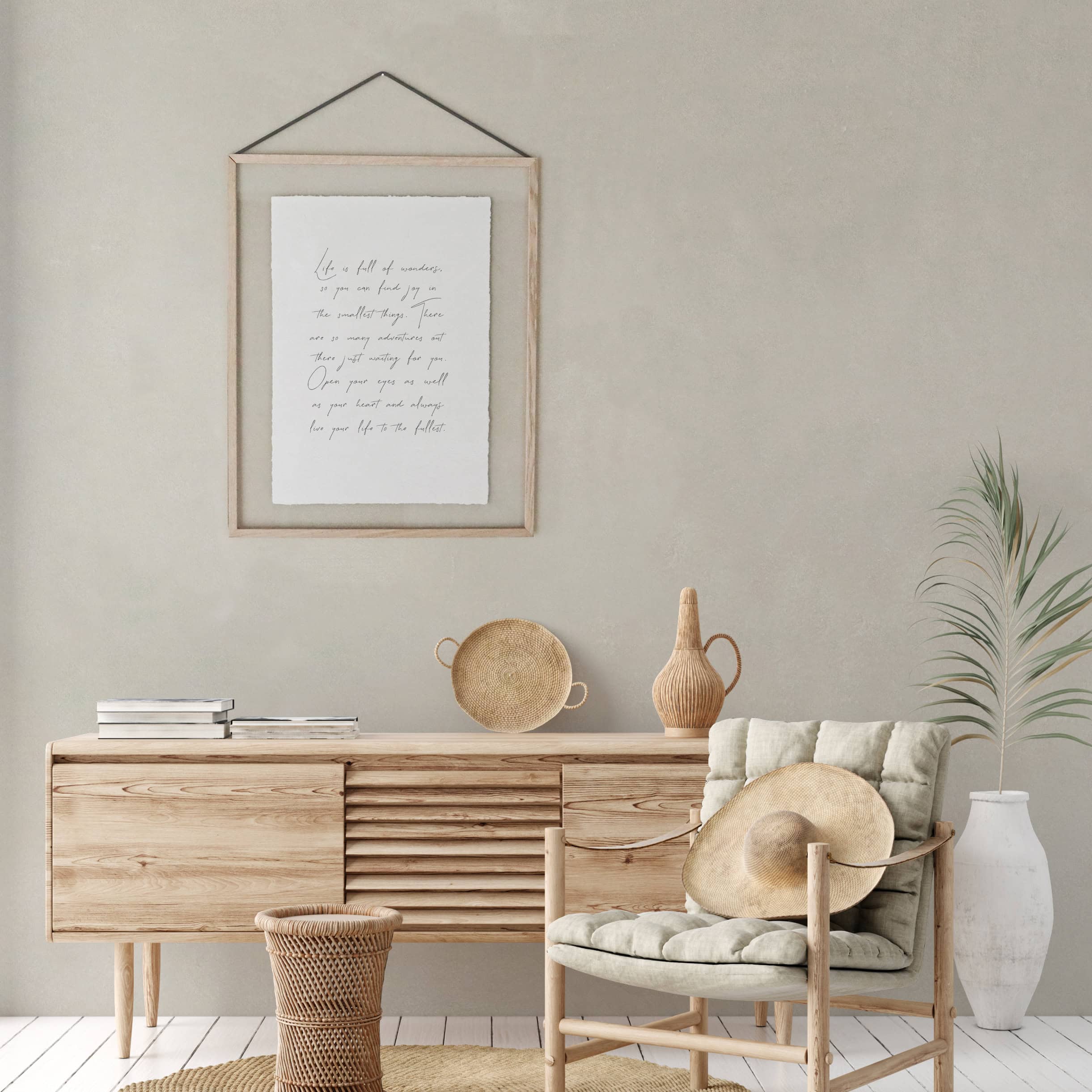 heylittlegreen-Kunstdruck-Sprüche und Zitate-Artprint-Life is full of wonders (5) Kunstdruck auf handgeschöpftem Saatpapier mit dem motivierenden Spruch "Life is full of wonders"; Artprint