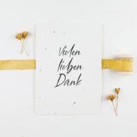 Vielen lieben Dank gedruckt auf Samenpapier zum Bedanken bei deinen Liebsten