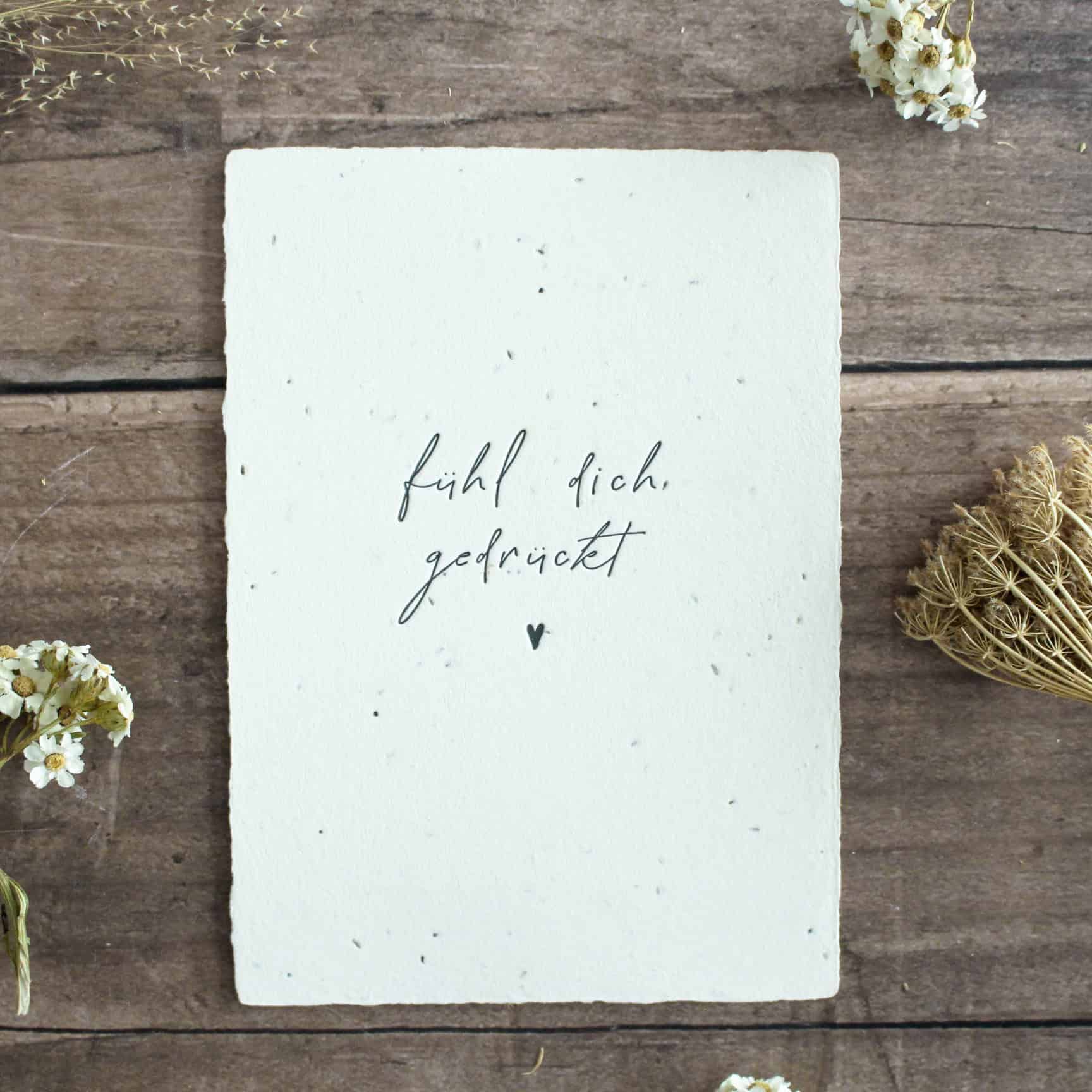 Glückwunschkarte zum Geburtstag auf Samenpapier mit Letterpress-Druck, Prägedruck Geburtstagskarte, Gratulation