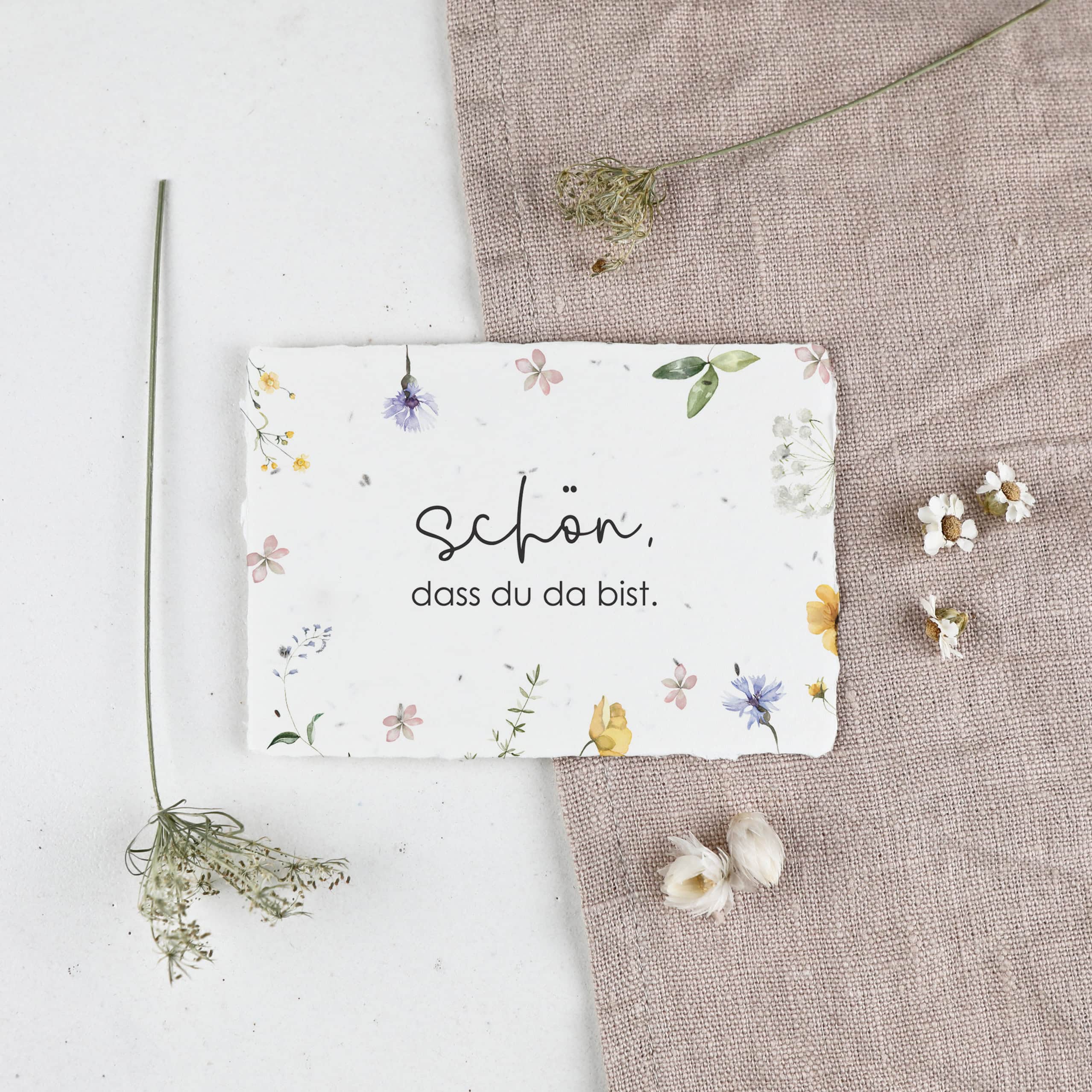 Einpflanzbares Gastgeschenk, Giveaway für Hochzeiten und andere Feiern, Kleines Mitgebsel mit Blumensamen