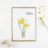 heylittlegreen-handgeschöpftes Saatpapier-Osterkarte-Osterglöckchen