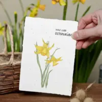 heylittlegreen-handgeschöpftes Saatpapier-Osterkarte-Osterglöckchen (3)