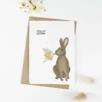 heylittlegreen-handgeschöpftes Saatpapier-Osterkarte-Osterhase