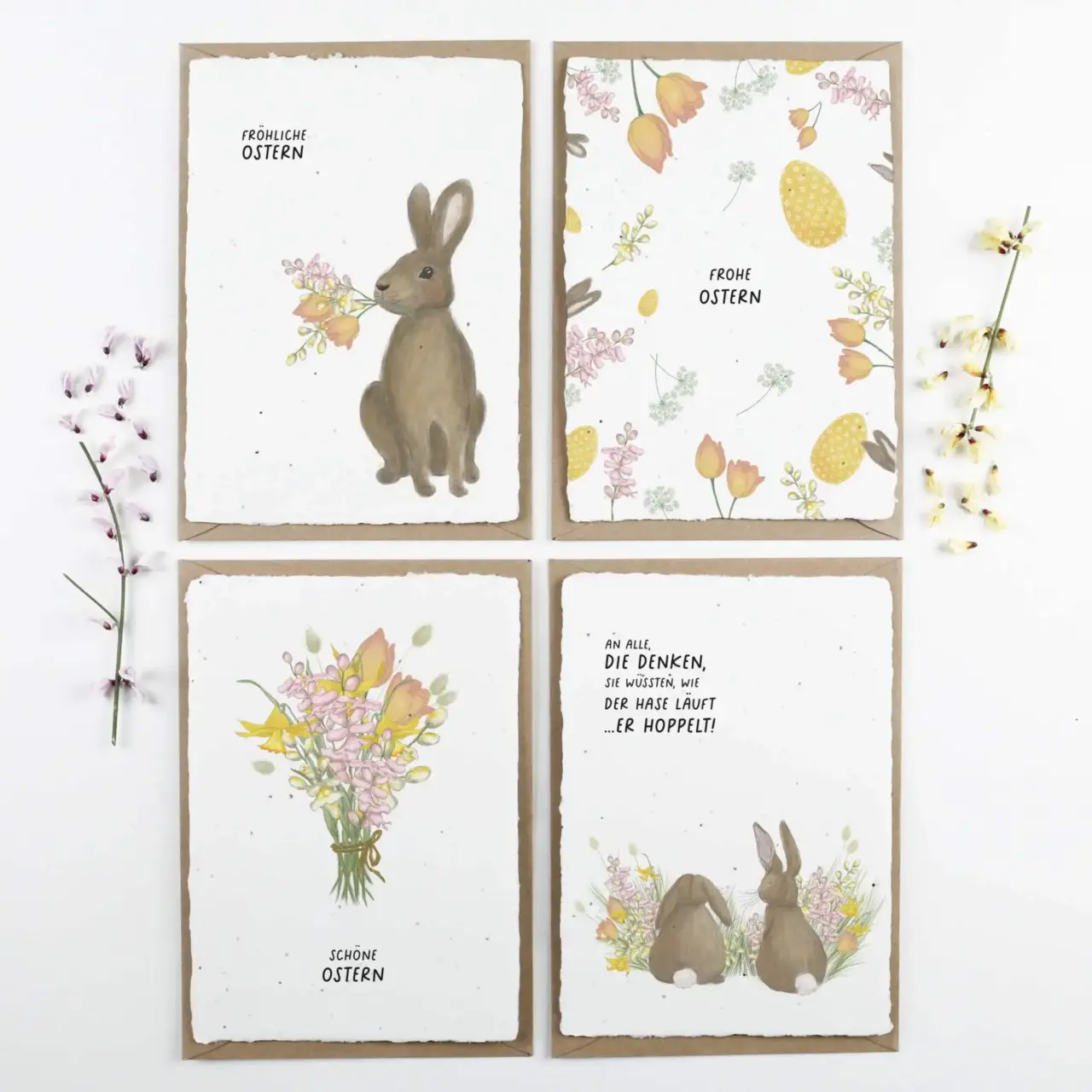 Samenkarten 4er-Set "Ostern"