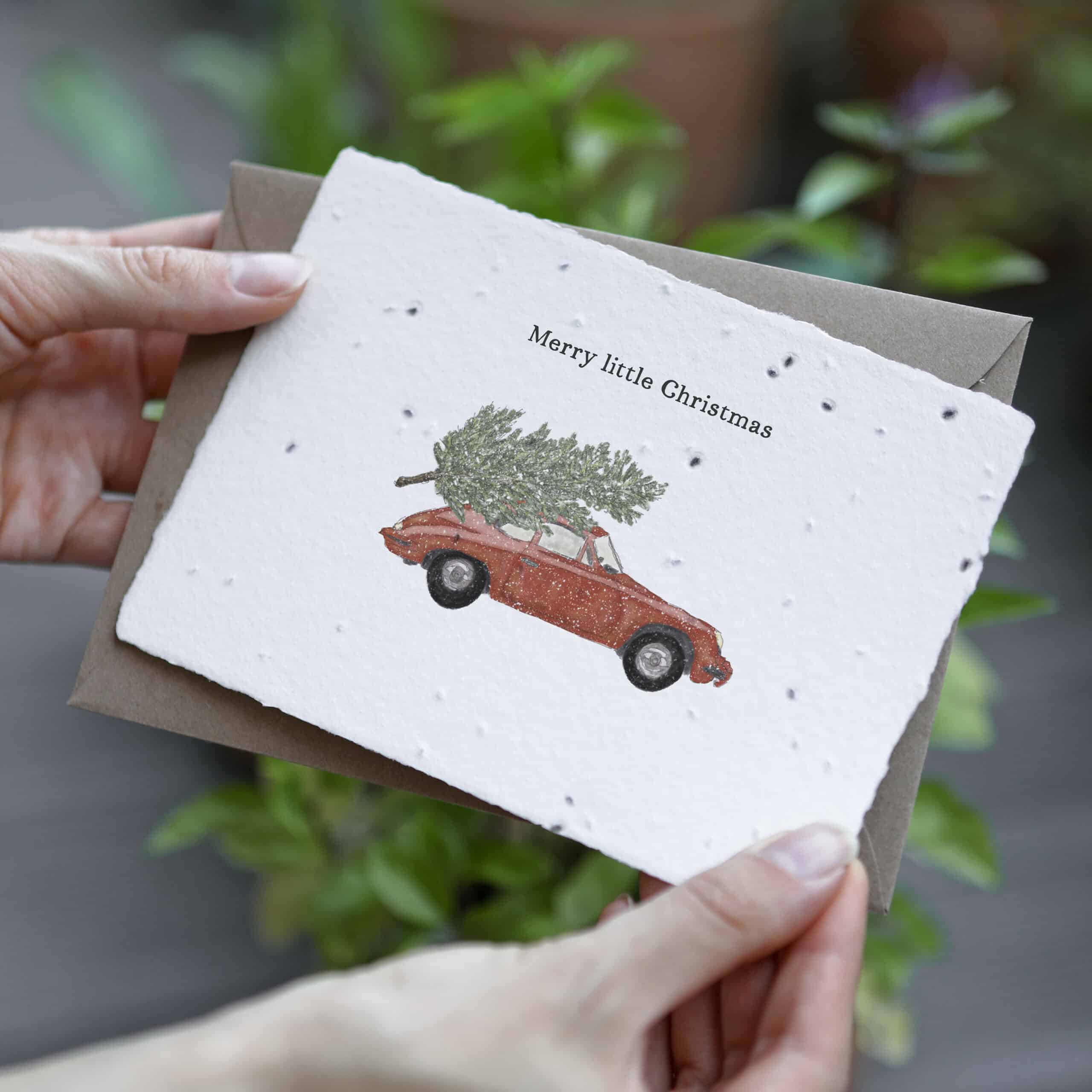 heylittlegreen-handgeschöpftes Saatpapier-Weihnachten-Weihnachtskarte-Merry little Christmas (2)