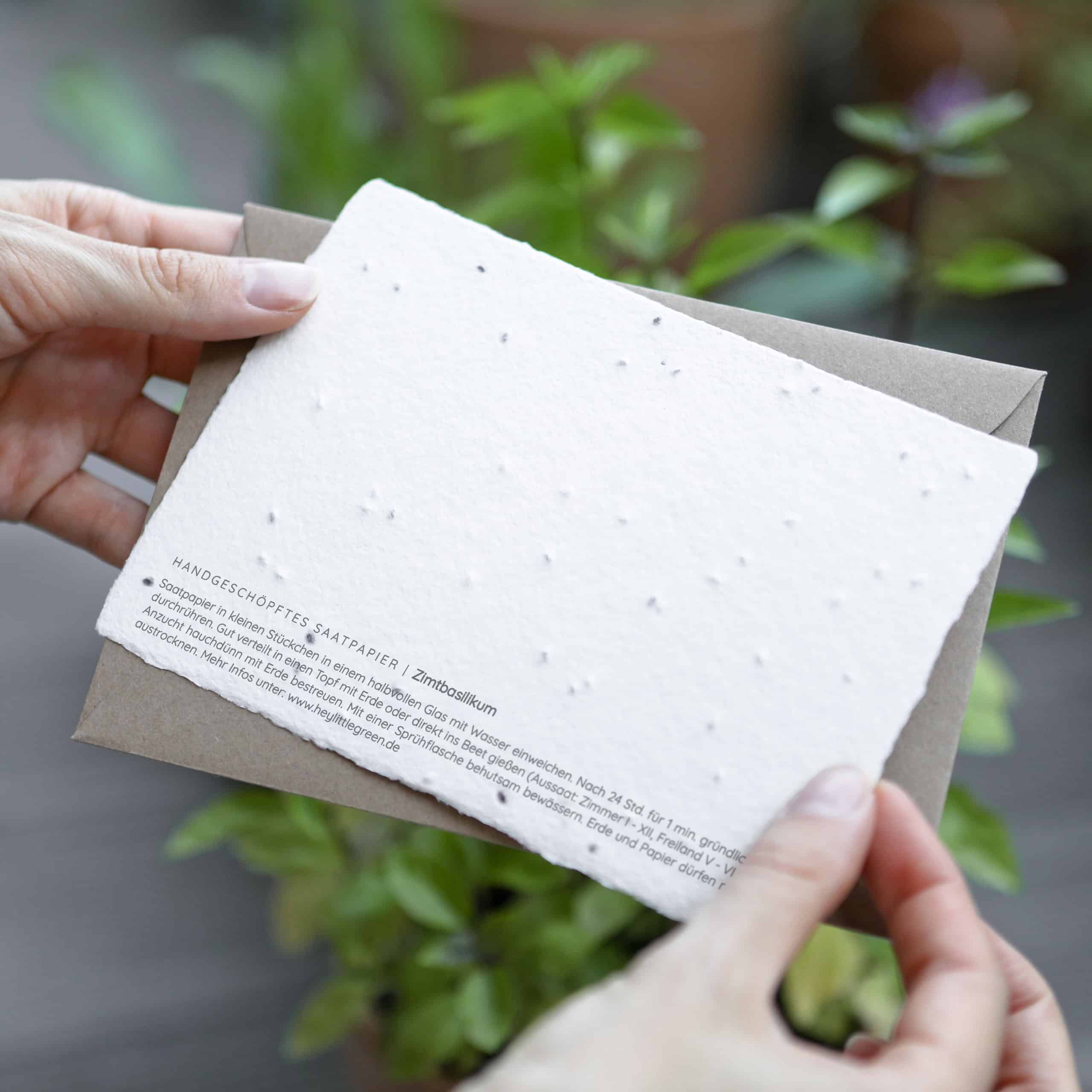 heylittlegreen-handgeschöpftes Saatpapier-Weihnachten-Weihnachtskarten mit Zimtbasilikum-Samen-Rückseite (10)