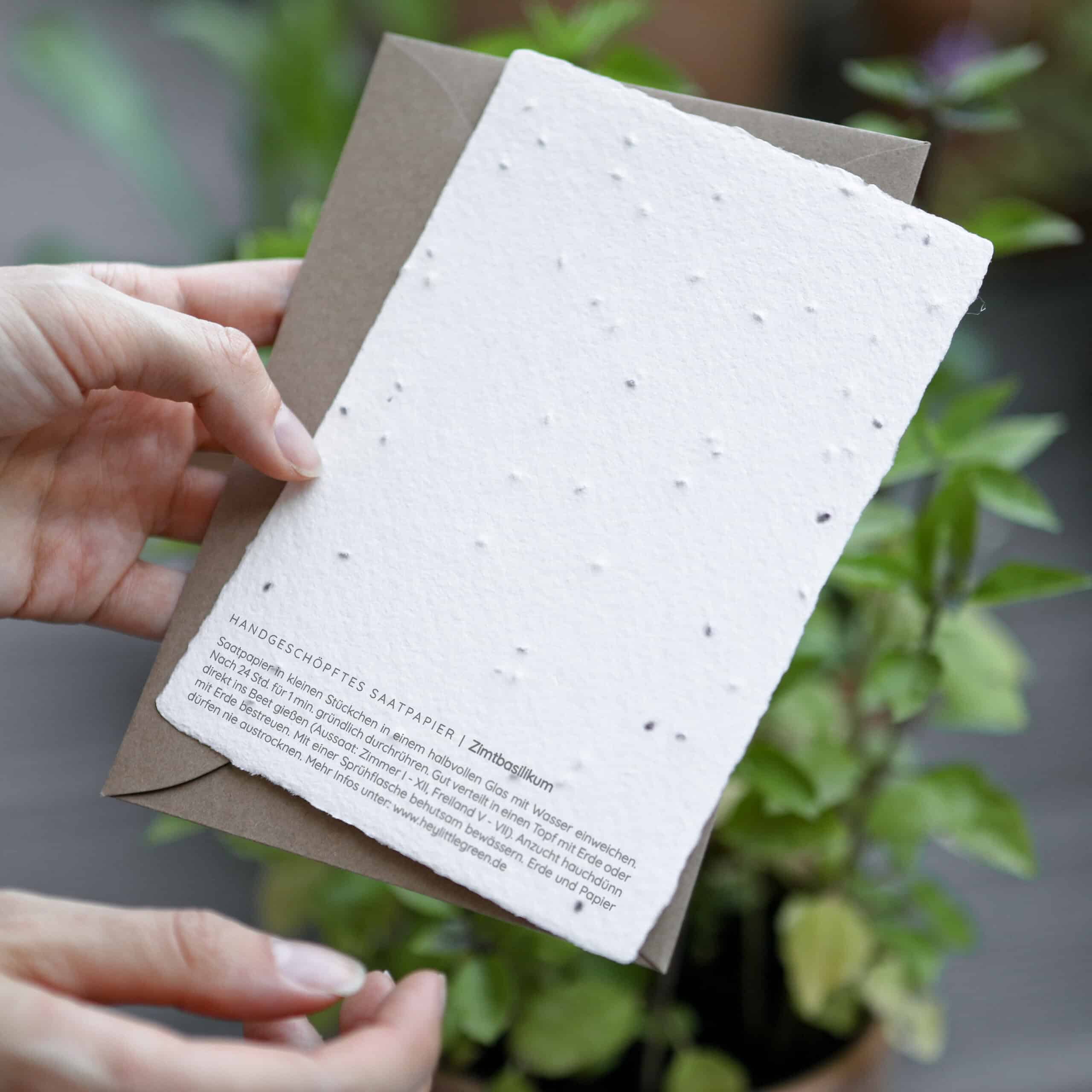 heylittlegreen-handgeschöpftes Saatpapier-Weihnachten-Weihnachtskarten mit Zimtbasilikum-Samen-Rückseite (2)