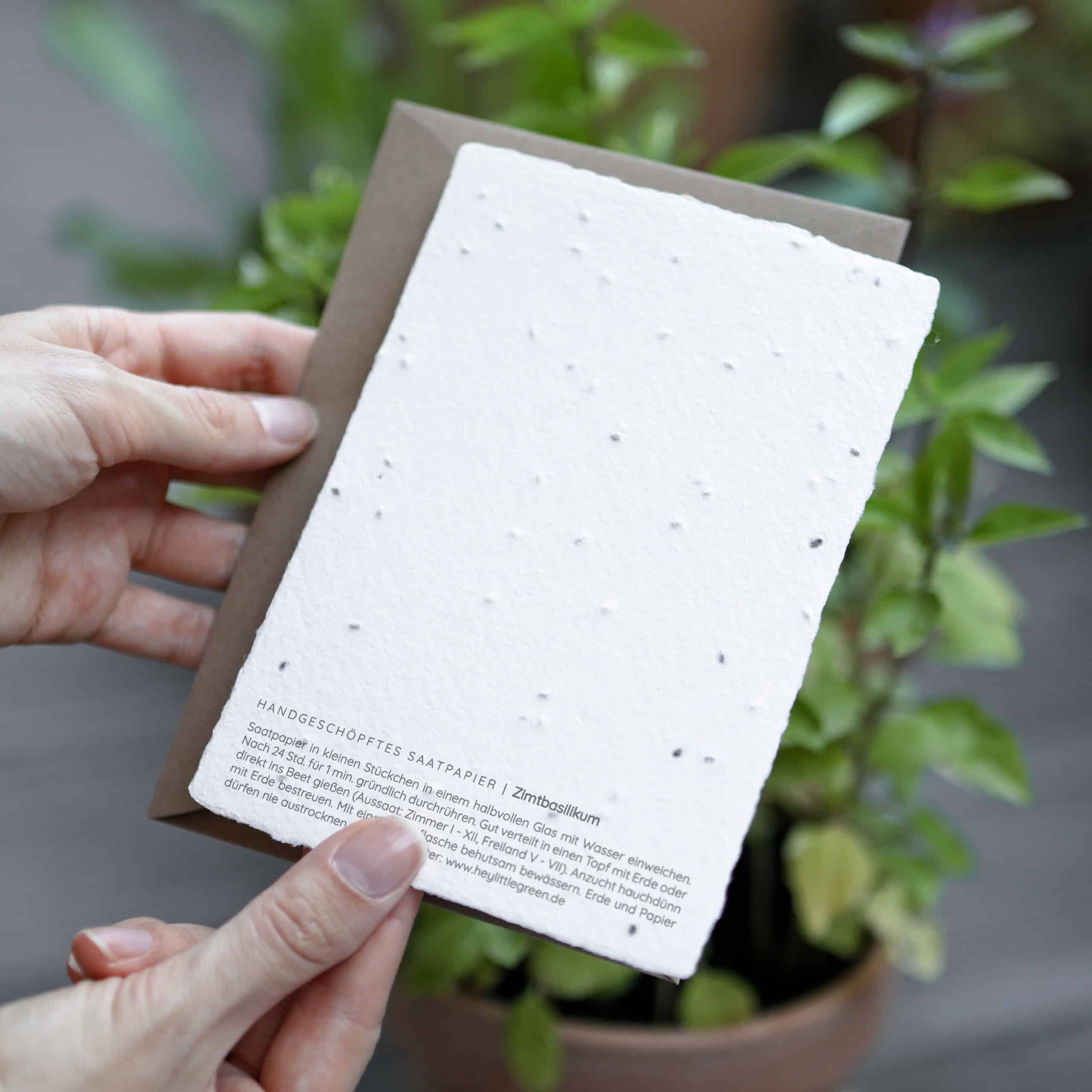 heylittlegreen-handgeschöpftes Saatpapier-Weihnachten-Weihnachtskarten mit Zimtbasilikum-Samen-Rückseite (3)