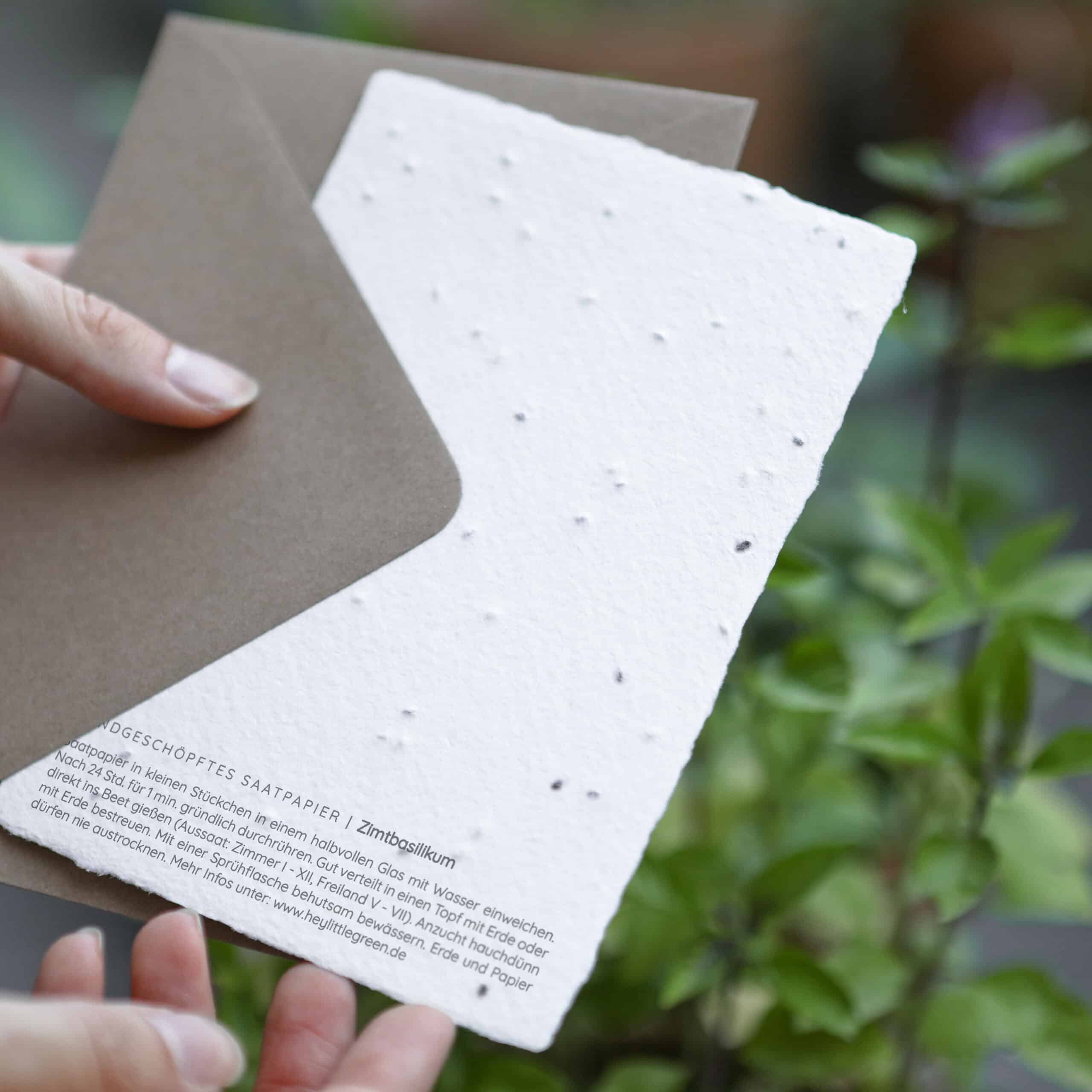 heylittlegreen-handgeschöpftes Saatpapier-Weihnachten-Weihnachtskarten mit Zimtbasilikum-Samen-Rückseite (5)