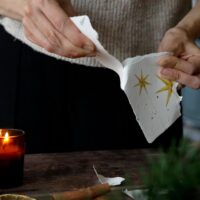 heylittlegreen-handgeschöpftes Saatpapier-Weihnachtskarten-Zimtbasilikum-Wachsende Weihnachtspost (8)