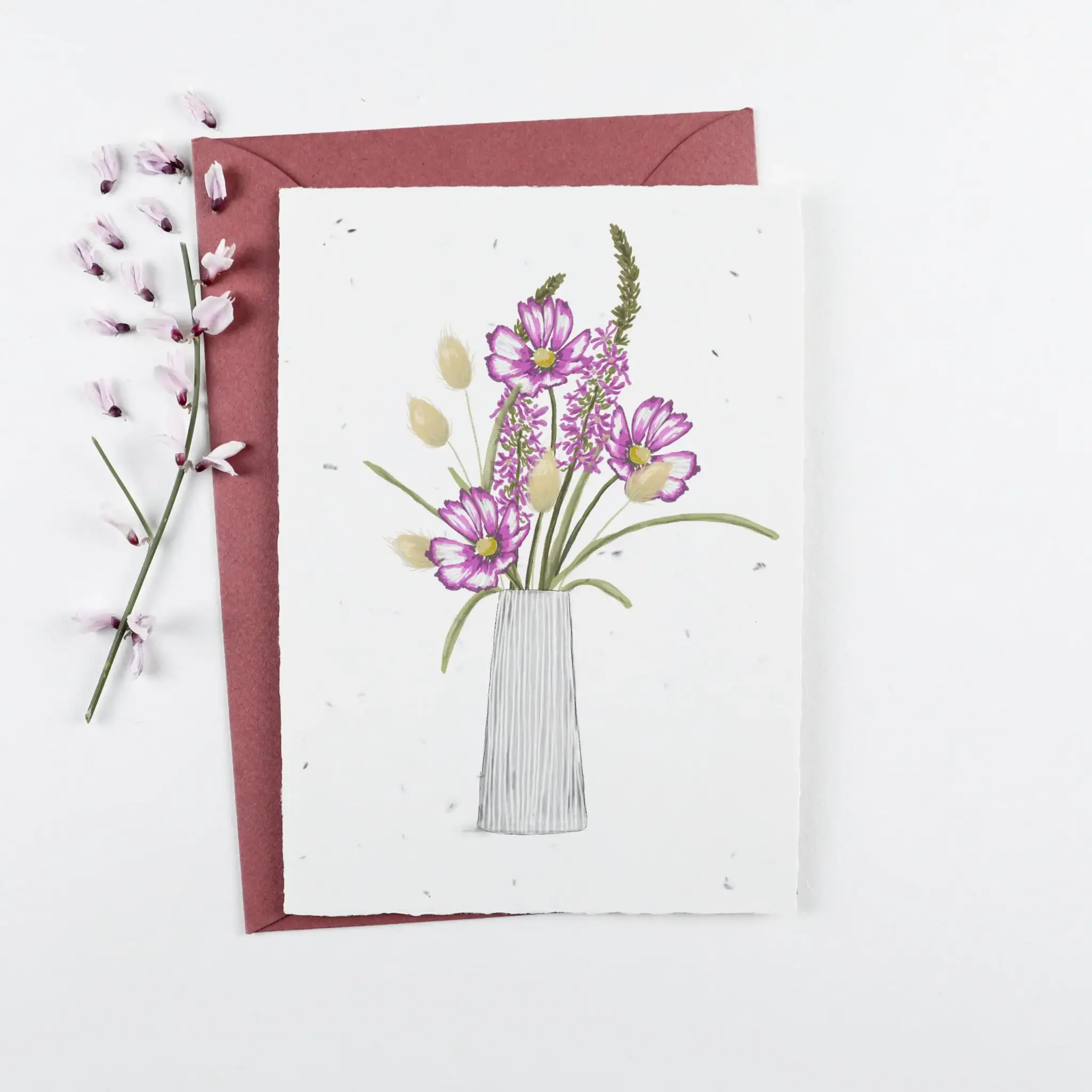 Einpflanzbare Karte zum Muttertag mit Blumenstrauß-Motiv