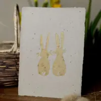 heylittlegreen-handgeschöpftes Saatpapier-Osterkarte-Hoppy Easter